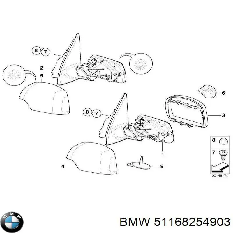 Do koszyka 51168254903 BMW Lusterko wsteczne lewe