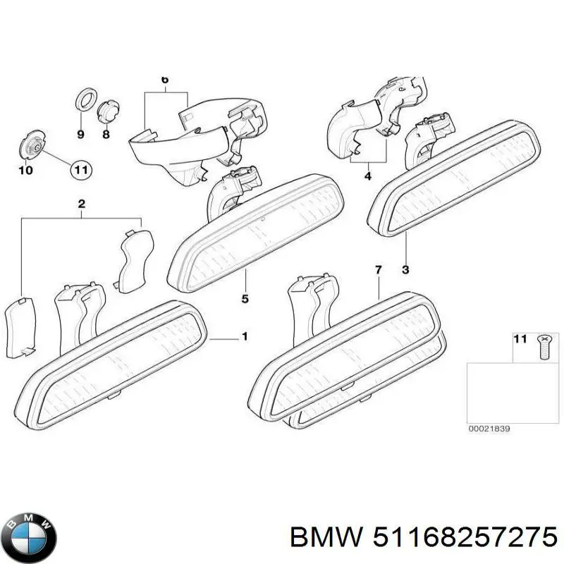 Lusterko wewnętrzne BMW 51168257275 cena, od 54,48 USD
