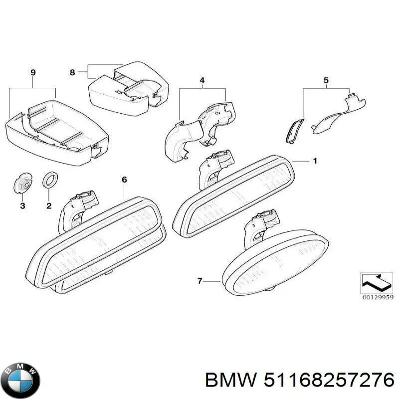 Do koszyka 51168257276 BMW Lusterko wewnętrzne