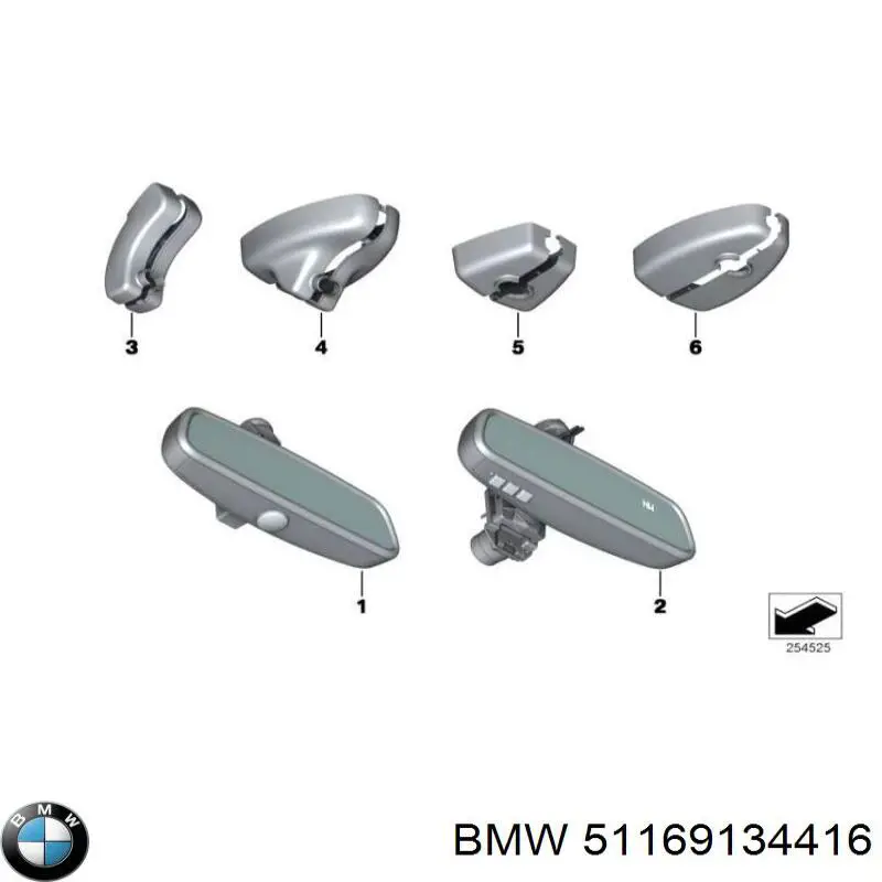 Do koszyka 51169134416 BMW Lusterko wewnętrzne