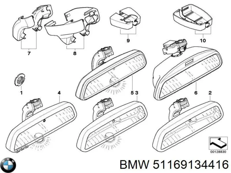 Lusterko wewnętrzne BMW 51169134416 cena, od 37,46 USD
