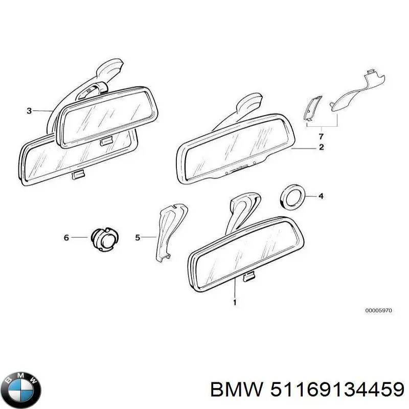 51169134459 BMW lusterko wewnętrzne