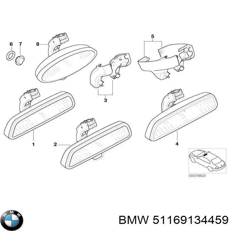 Lusterko wewnętrzne BMW 51169134459 cena, od 76,22 USD