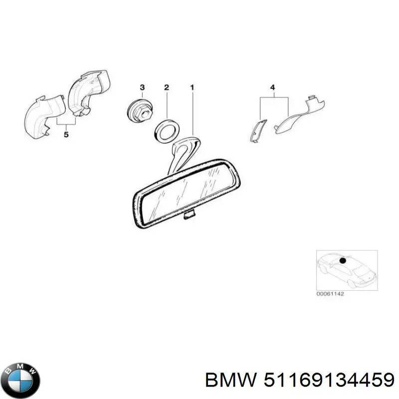 Lusterko wewnętrzne BMW 51169134459