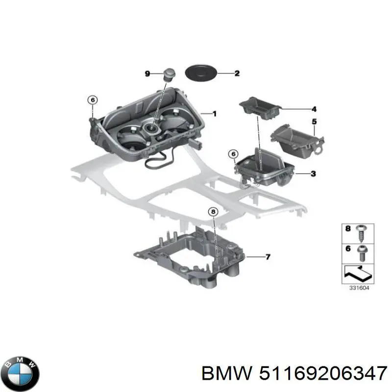 51169206347 BMW popielniczka w konsoli środkowej