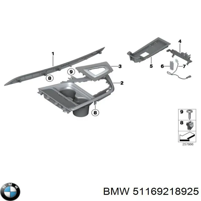 51169218925 BMW Nakładka ozdobna centralnej konsoli