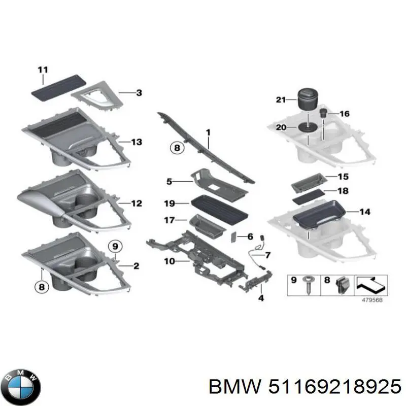 Nakładka ozdobna centralnej konsoli BMW 51169218925 cena, od 59,59 USD