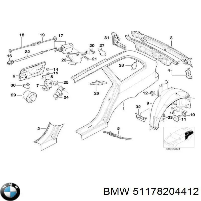 Klapka wlewu paliwa do BMW 5  E39