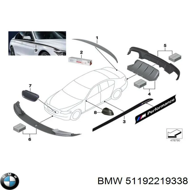Spojler zderzaka przedniego BMW 51192219338 cena, od 95,07 USD