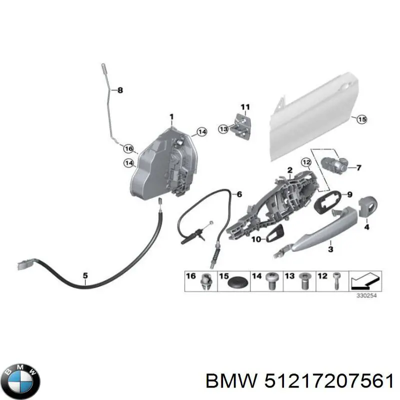 Klamka drzwi przednich zewnętrzna lewa do BMW X6 (E71)