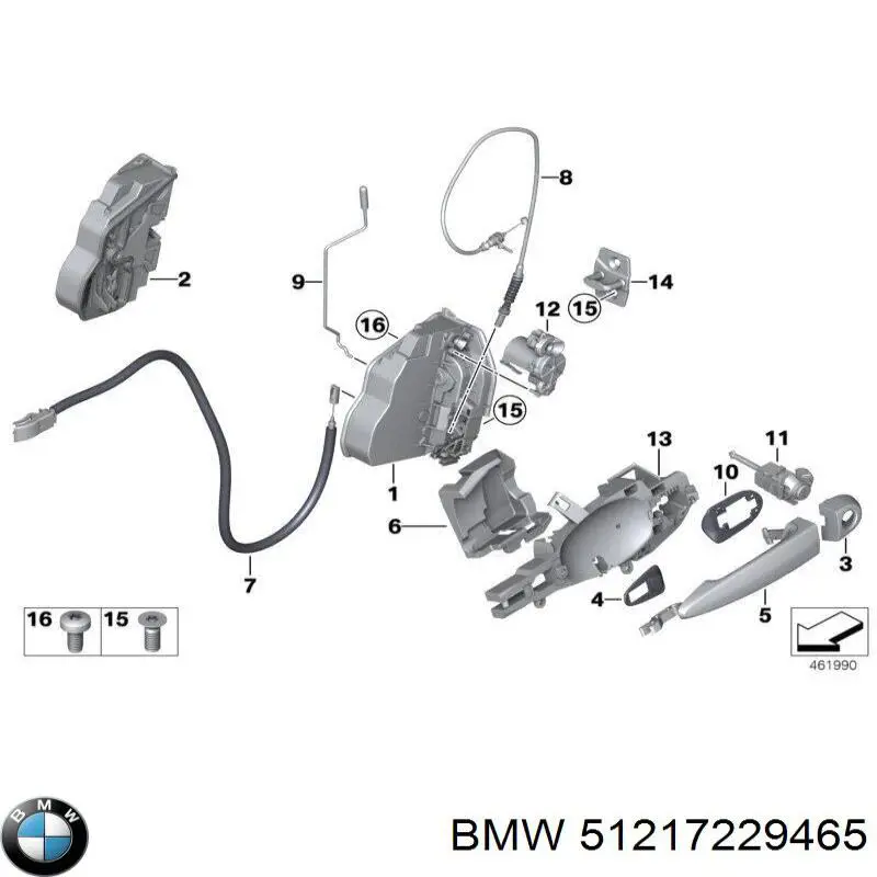 51217229465 BMW zamek drzwi przednich lewych