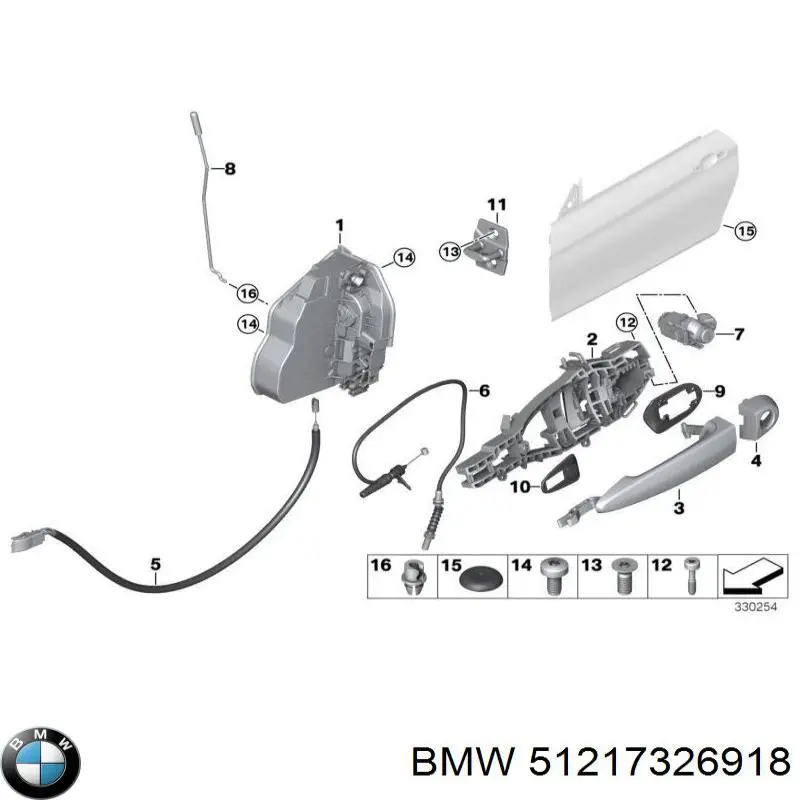 Klamka drzwi tylnych prawa zewnętrzna do BMW 1 (F21)