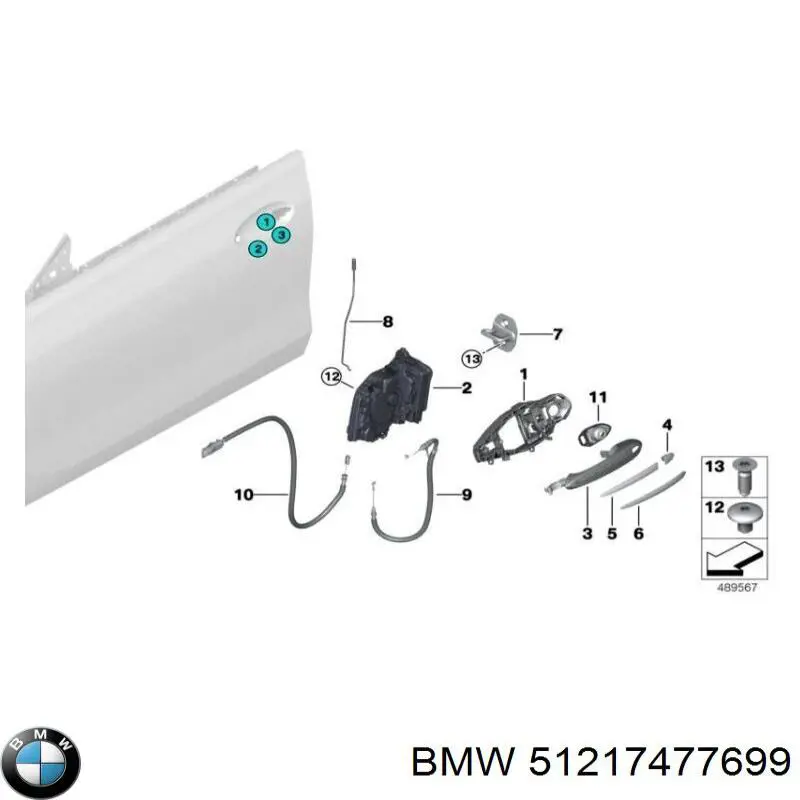 51217477699 BMW Zamek drzwi przednich lewych