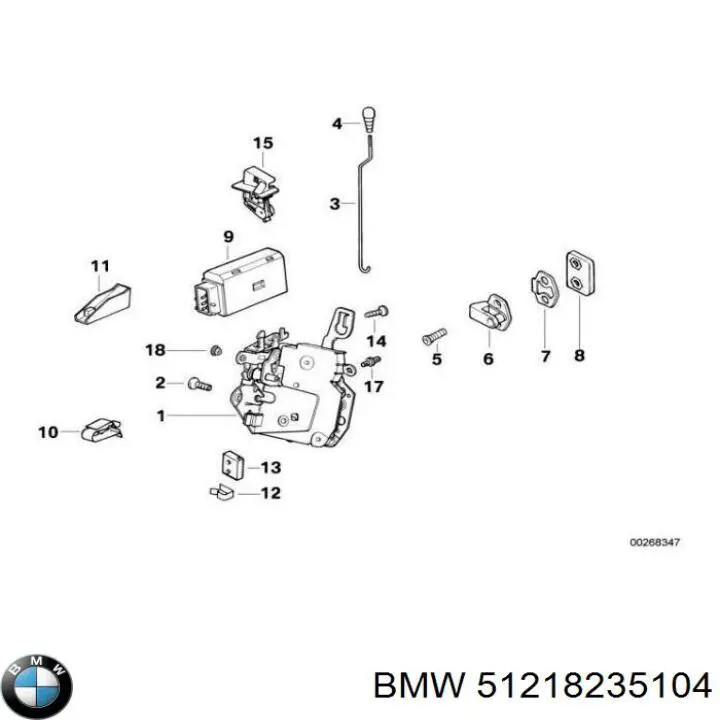 Zamek drzwi przednich prawych BMW 5 sedana (E39) (1995 - 2003) cena, od  