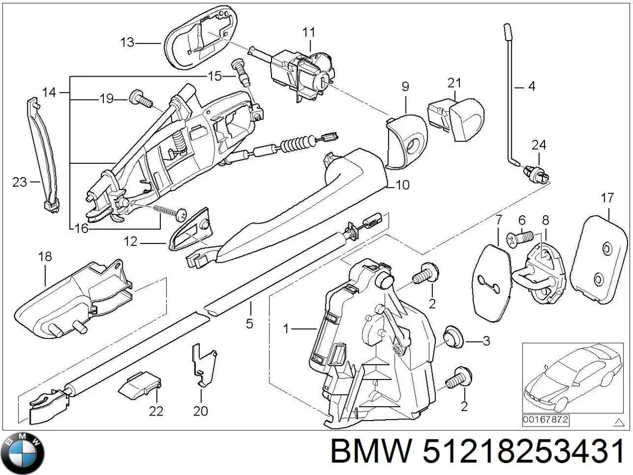 Zamek drzwi przednich lewych BMW 3 coupe (E46) (1999 - 2006) cena, od 87,09 USD