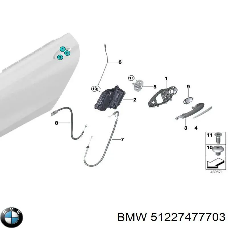 Zamek drzwi tylnych lewych do BMW X7  G07