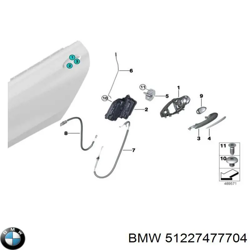 Zamek drzwi tylnych prawych do BMW X7  G07