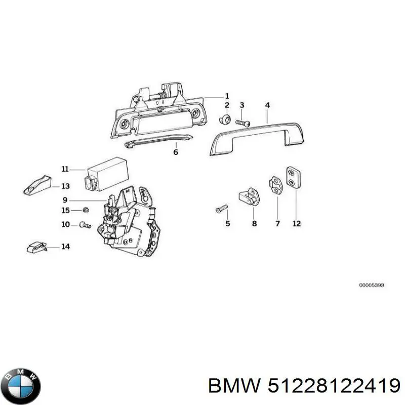Zamek drzwi tylnych lewych do BMW 3  E36