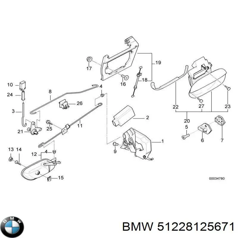 Zamek drzwi tylnych lewych do BMW 5  E39