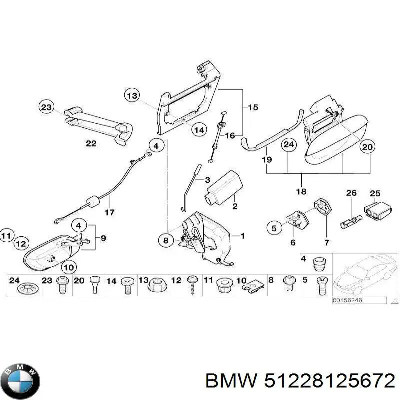 Zamek drzwi tylnych prawych do BMW 5  E39