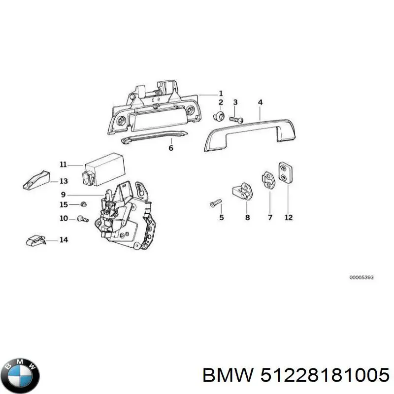 Do koszyka Zamek drzwi tylnych lewych BMW 5  E34