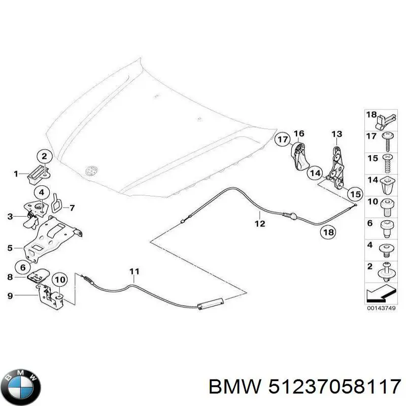 Rączka otwierania maski do BMW X1 (E84)