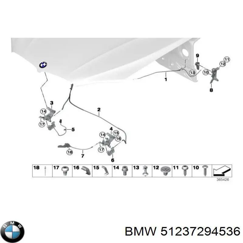 Rączka otwierania maski BMW 51237294536 cena, od 20,40 USD