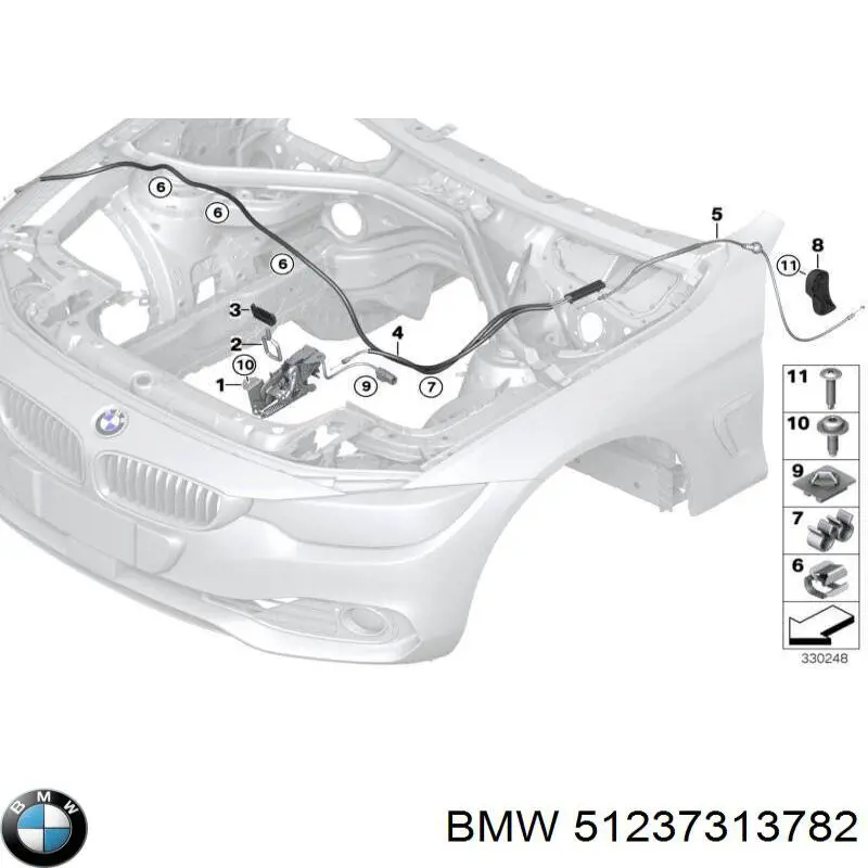 Linka otwierania maski tylna do BMW X2 (F39)