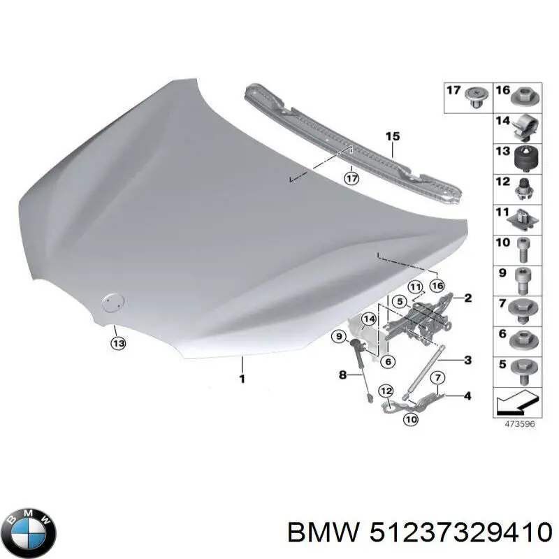 Amortyzator maski do BMW X1 (F48)