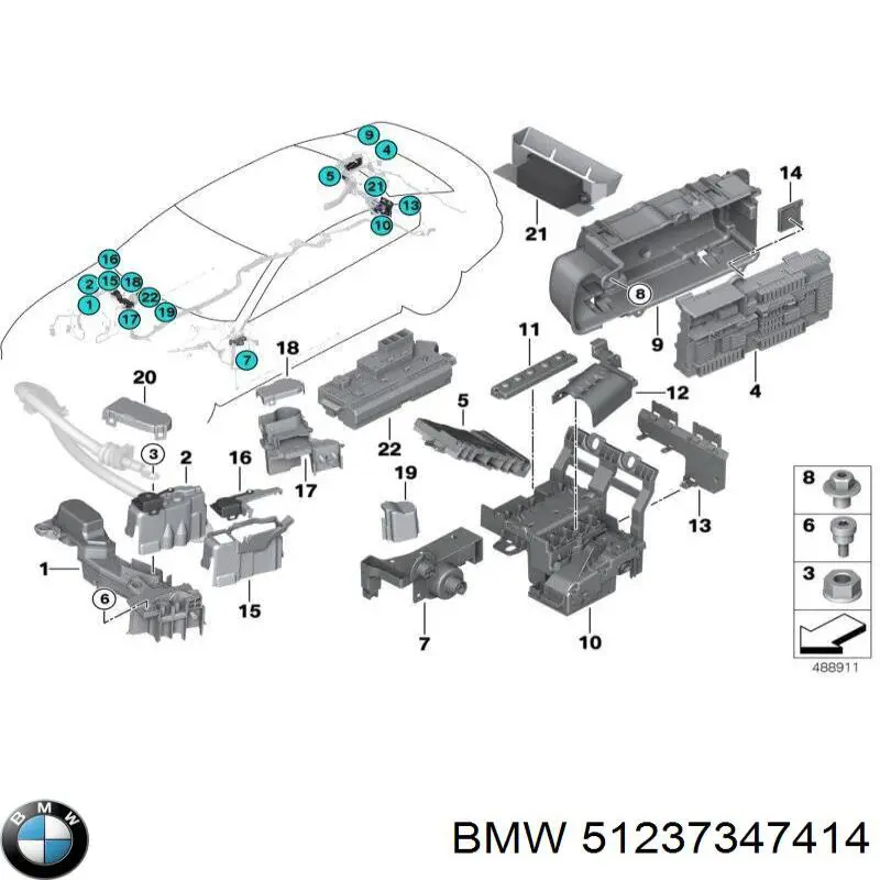 Linka otwierania maski przednia do BMW 7 (G11, G12)