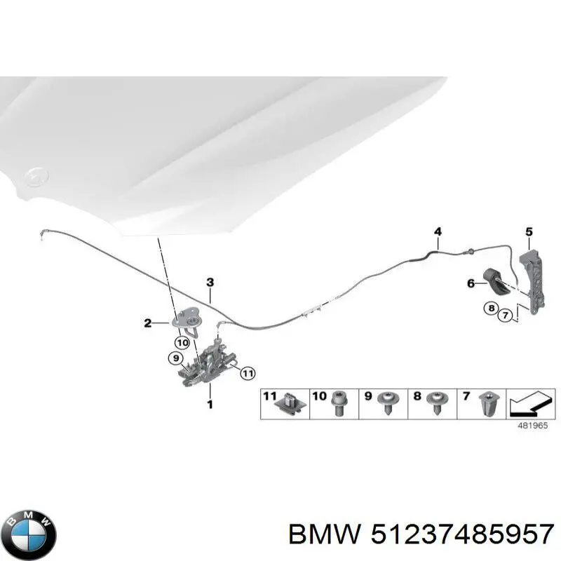 Zamek maski lewy do BMW Z4 (G29)