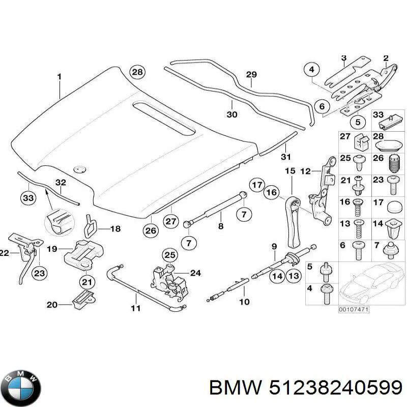 Zamek maski BMW 7 sedana (E65, E66, E67) (2001 - 2008) cena, od 74,80 USD