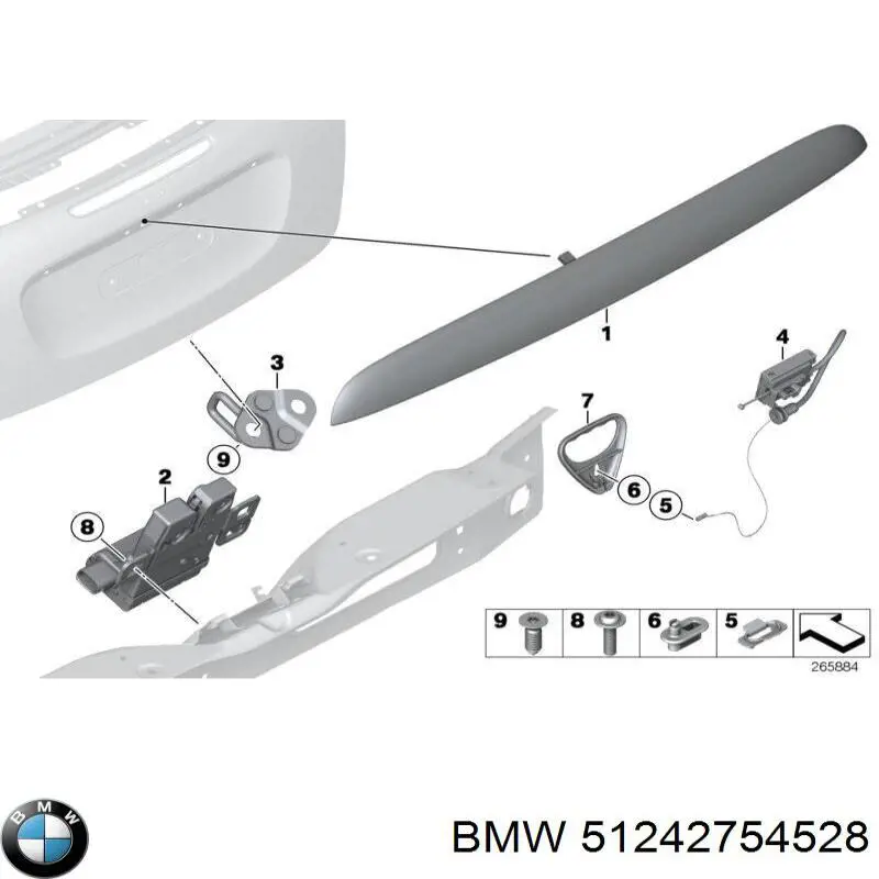 Zamek klapy bagażnika (3/5 drzwi tylnych) BMW 51244332301 cena, od 54,48 USD