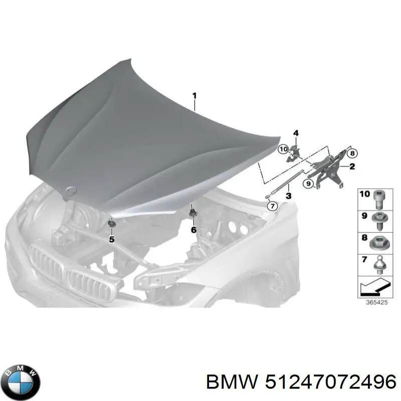 51247072496 BMW odbój klapy bagażnika (drzwi 3/5 tylnych)