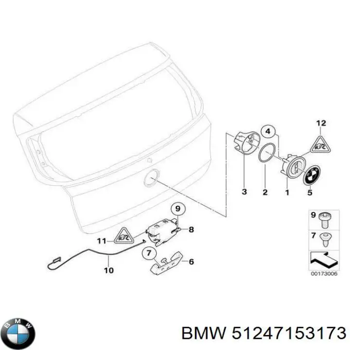 Klamka bagażnika (drzwi 3/5 tylnych) zewnętrzna do BMW 1 (E81, E87)