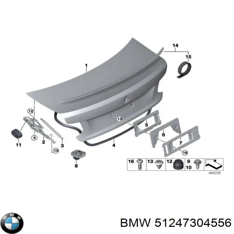 51247304556 BMW Amortyzator klapy bagażnika (3/5 drzwi-tylnych)
