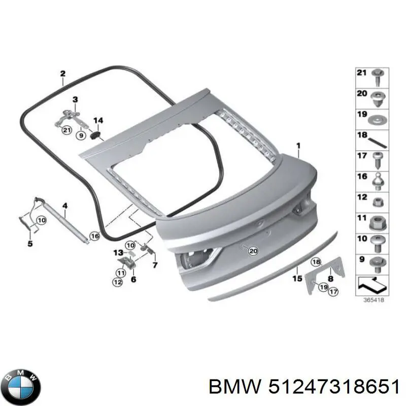 51247318651 BMW Amortyzator klapy bagażnika (3/5 drzwi-tylnych)