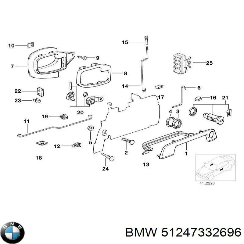 Amortyzator klapy bagażnika (3/5 drzwi-tylnych) BMW 51247332696 cena, od 117,01 USD