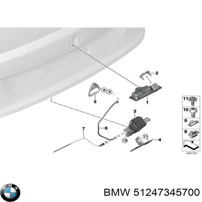51247345700 BMW Klamka bagażnika (drzwi 3/5 tylnych) zewnętrzna