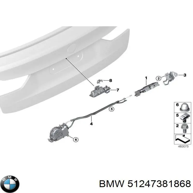 51247381868 BMW Przycisk blokady klapy bagażnika (drzwi 3/5)