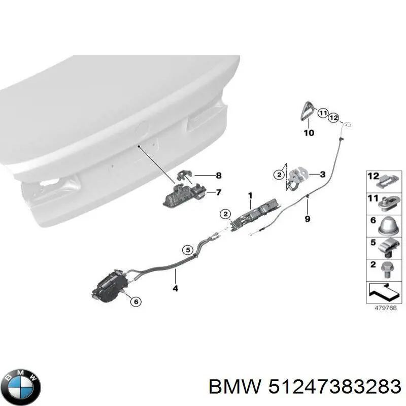 51247383283 BMW Zamek klapy bagażnika (3/5 drzwi tylnych)