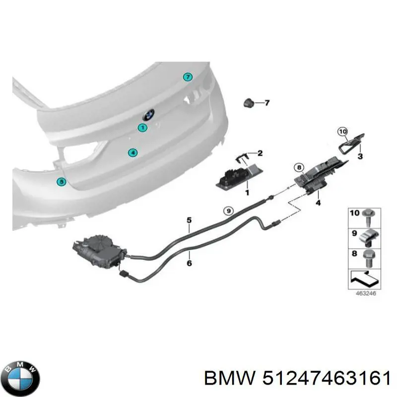 Klamka bagażnika (drzwi 3/5 tylnych) zewnętrzna BMW 51247463161 cena, od 31,13 USD