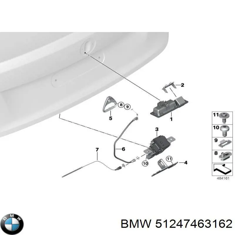 Do koszyka 51247463162 BMW Przycisk blokady klapy bagażnika (drzwi 3/5)