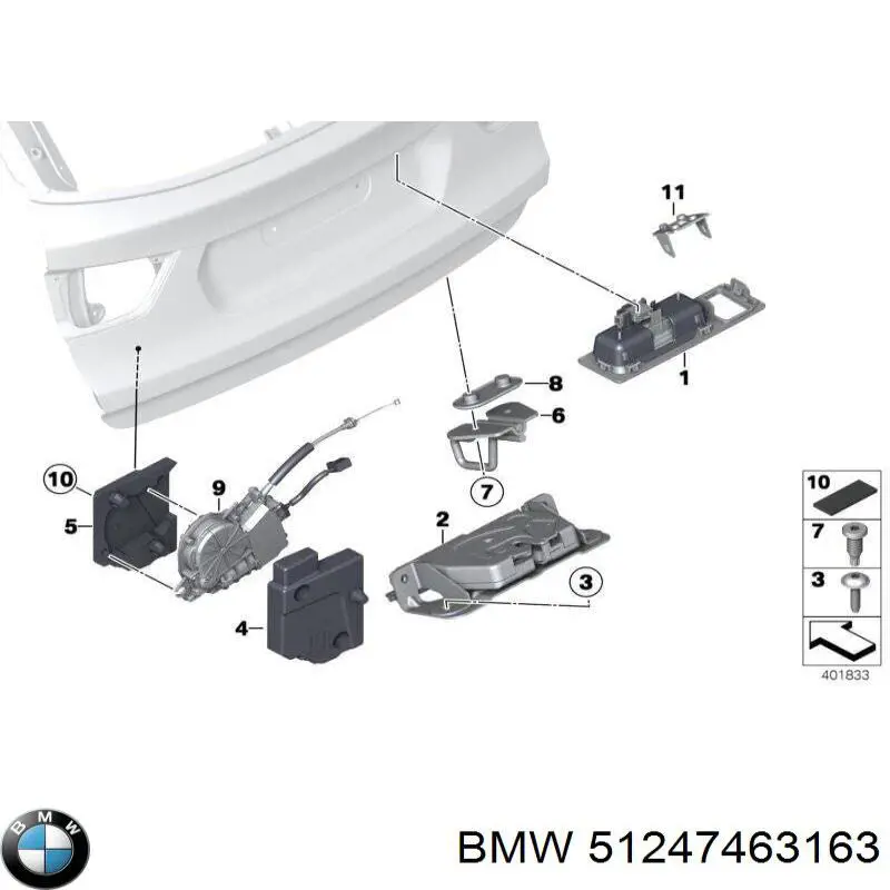 Klamka bagażnika (drzwi 3/5 tylnych) zewnętrzna do BMW X3 (F25)