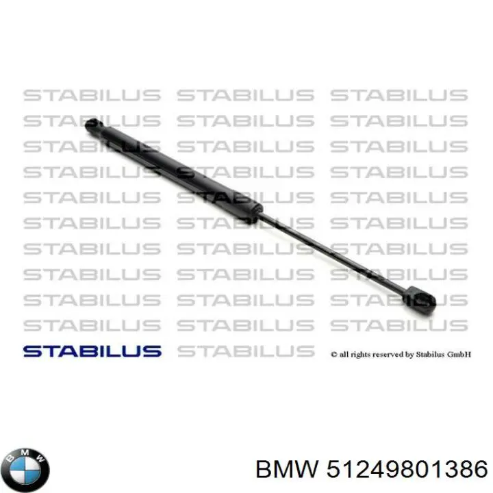 Amortyzator klapy bagażnika (3/5 drzwi-tylnych) BMW 51249801386 cena, od 17,29 USD