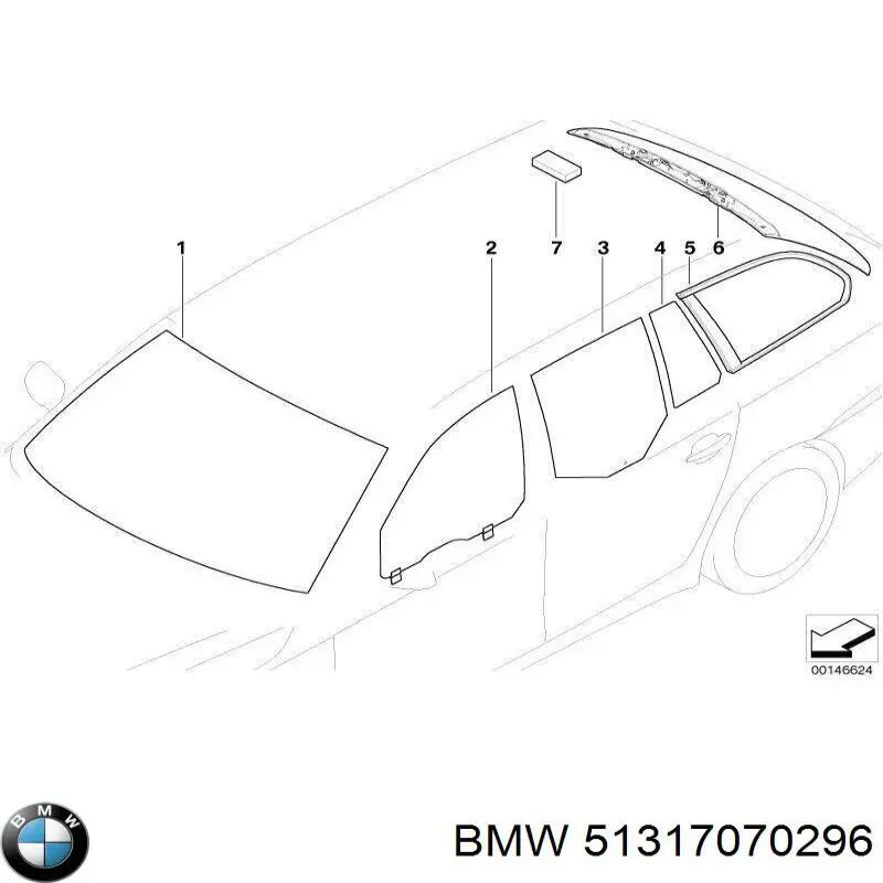 51317070296 BMW Szyba przednia