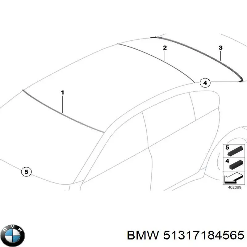 Listwa ochronna szyby przedniej górna do BMW 7 (F01, F02, F03, F04)