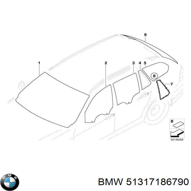 51317186790 BMW Szyba przednia