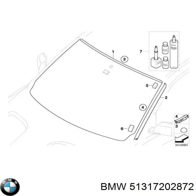 51317202872 BMW Szyba przednia