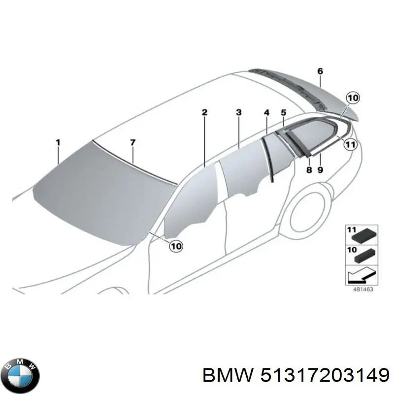 51317203149 BMW Szyba przednia
